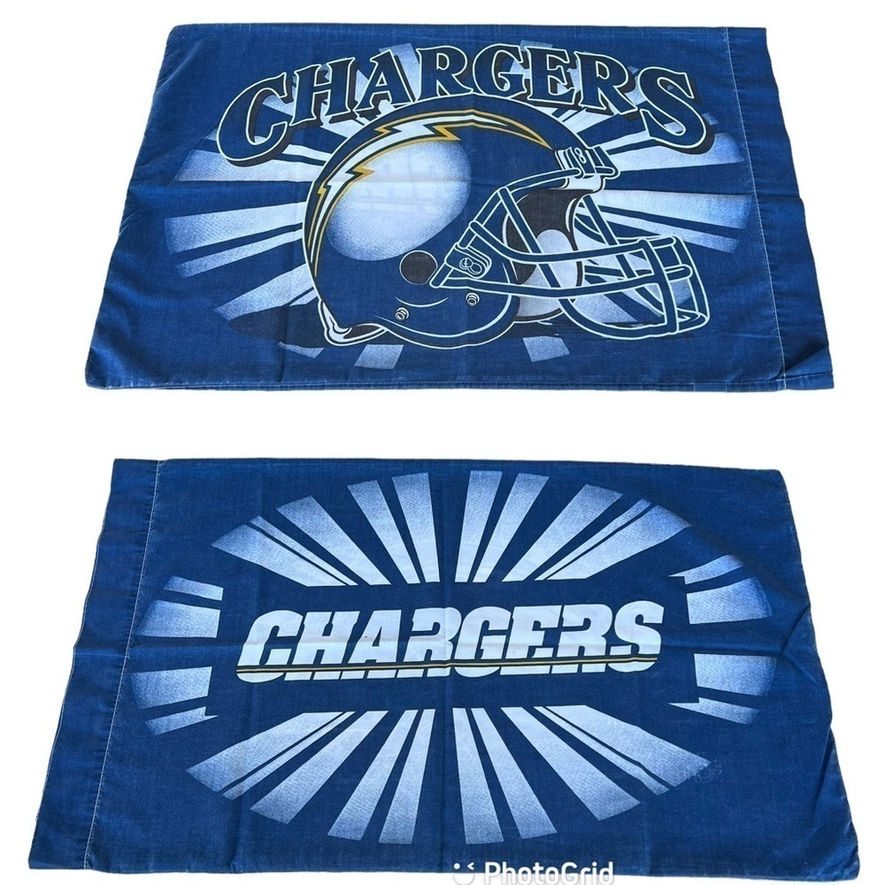 VTG NFL Chargers Double-Sided Standard Pillowcase‎ San Diego Los Angeles Bolts